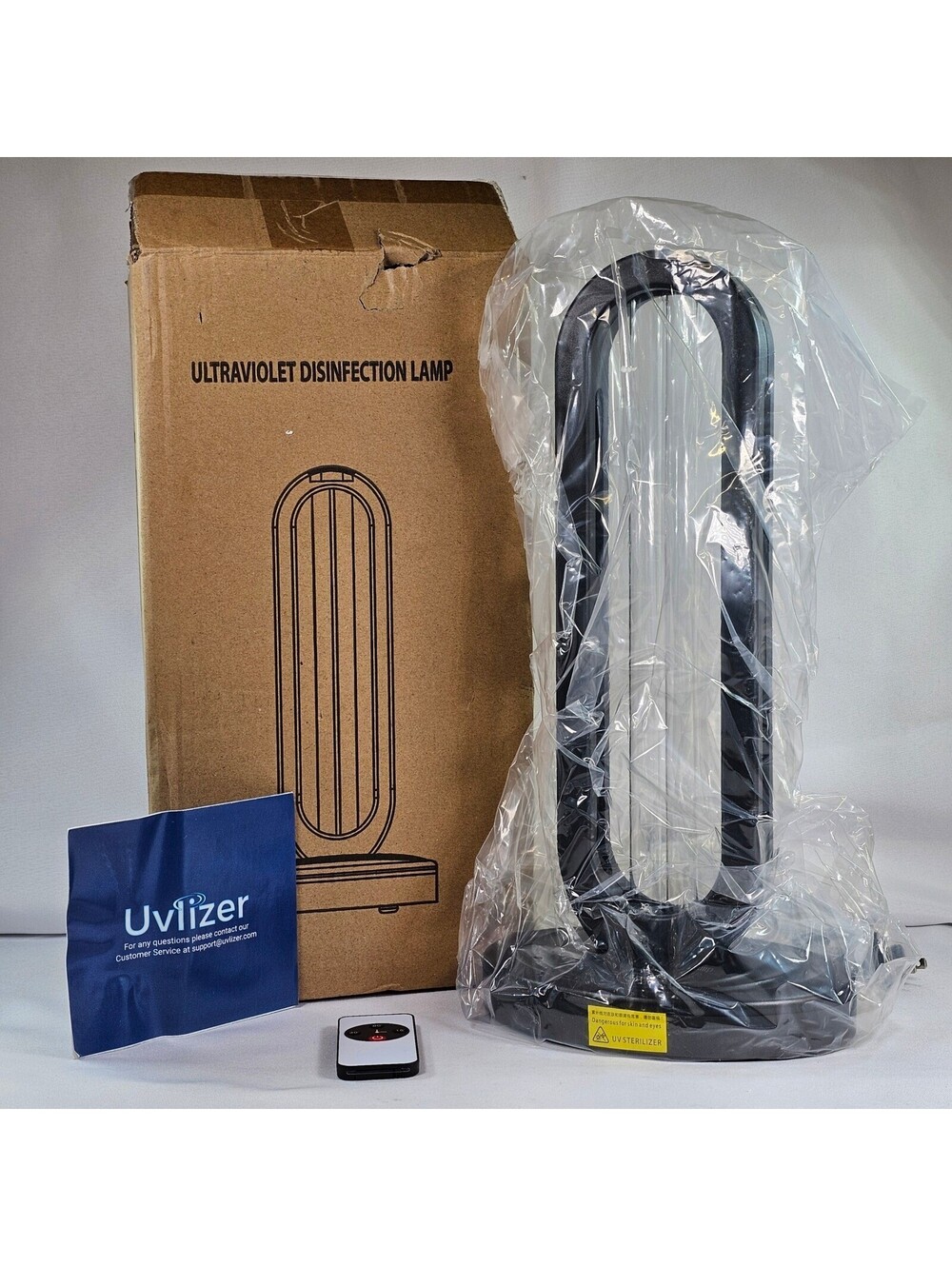 Uvlizer Disinfection Lamp 38W UV Light w/ Remote Black 16" New